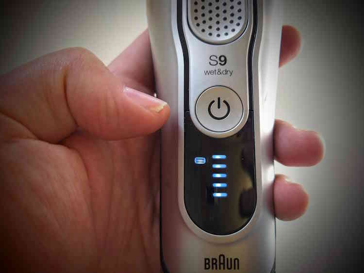 holding Braun Series 9 shaver