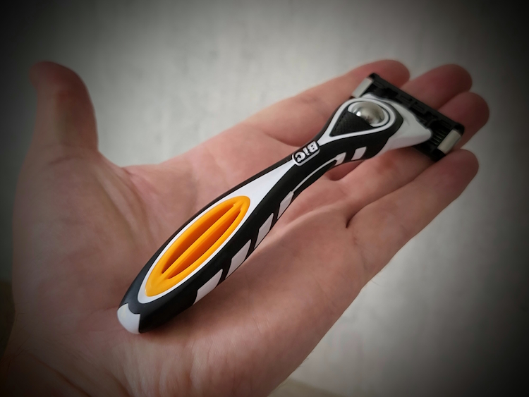 BIC Flex 5 Hybrid Razor on hand