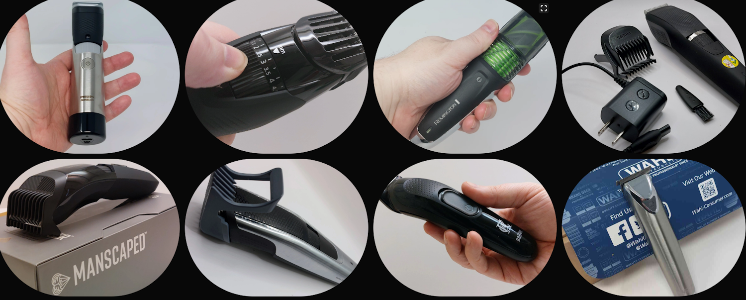 various popular beard trimmers