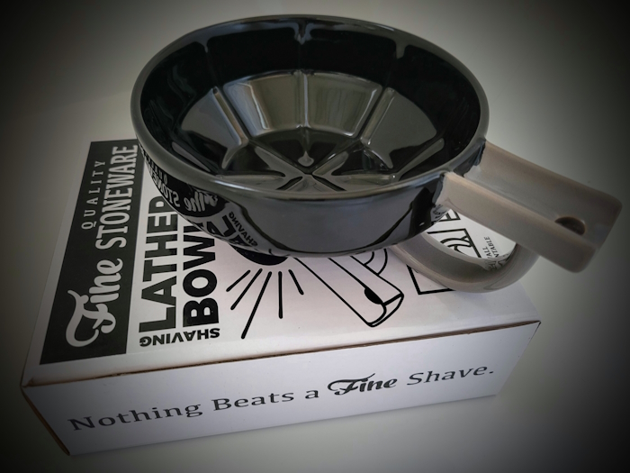 Fine Accoutrements Lather Bowl on its presentation box