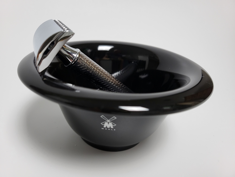 Muhle R41 inside Muhle shaving bowl