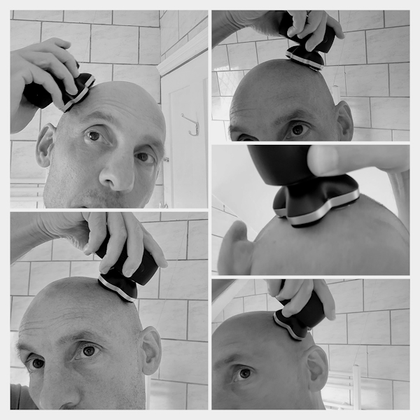 collage of shaving with Freebird Flexseries Pro