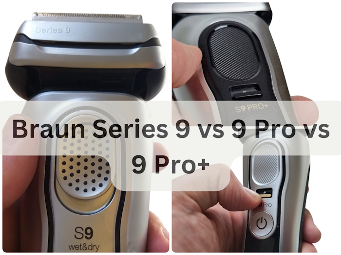 Braun Series 9 vs 9 Pro vs 9 Pro with text overlay