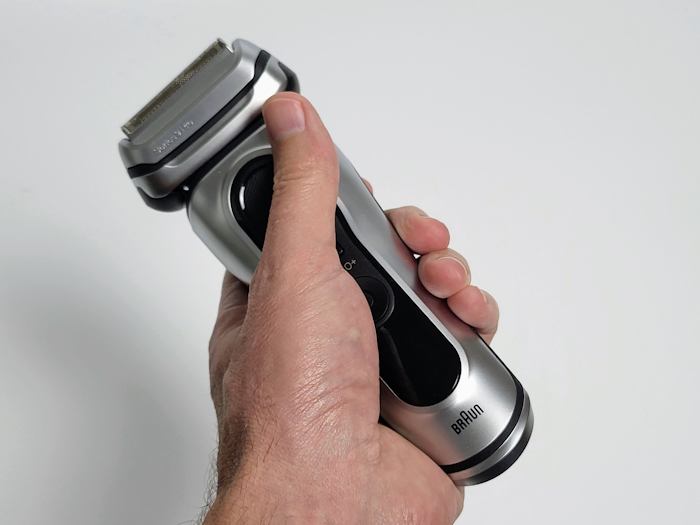 Braun Series Pro+ shaver held in hand