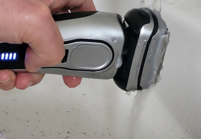 cleaning the Braun Series Pro under tap running water