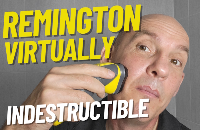 Jason Jones shaving with Remington Virtually Indestructible mens shaver