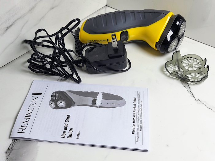 Remington Virtually Indestructible shaver unboxed with all components