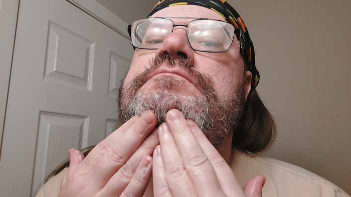Robert using SheaMoisture Beard wash