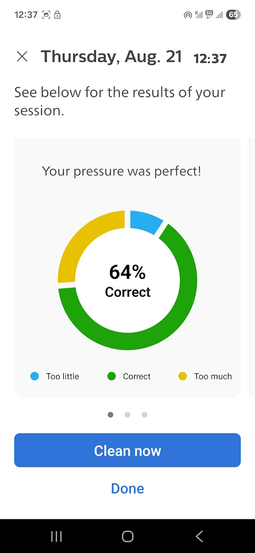 Philips i9000 Prestige connected to Groomtribe app screenshot 