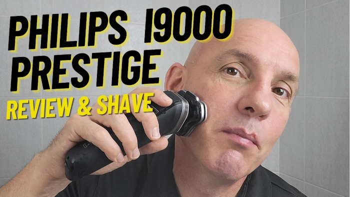 shaving with Philips i9000 Prestige mens electric shaver