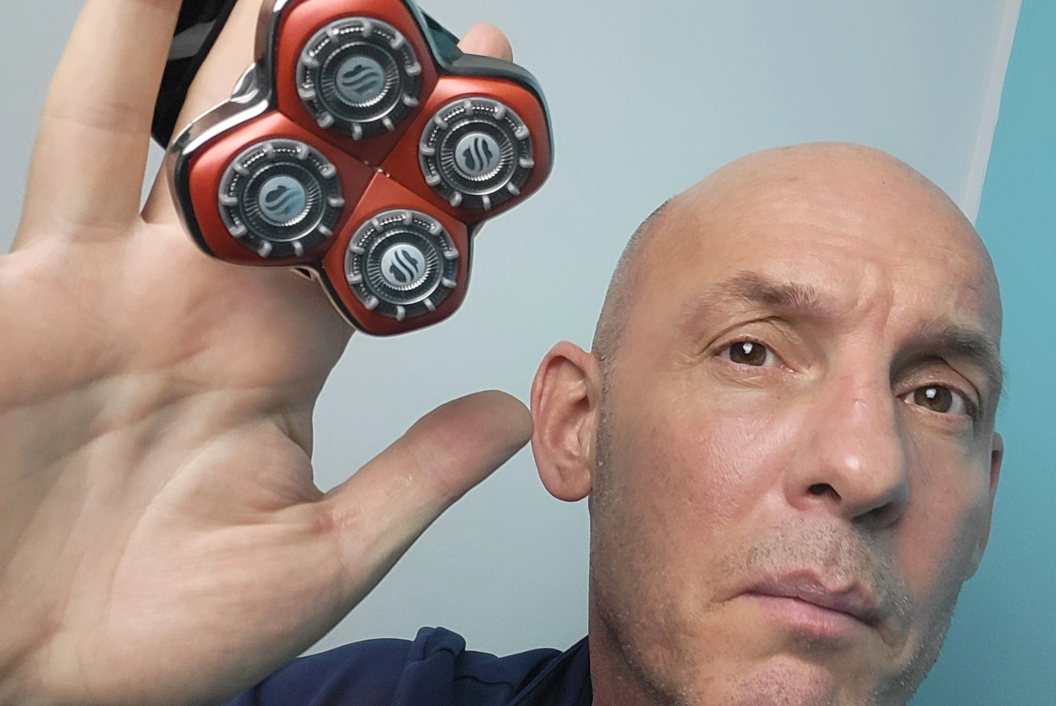 Jason holding the Skull Shaver Rugged Blade