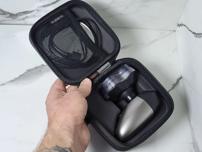 Philips Head Shaver Pro 9000 travel case with shaver inside