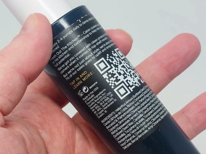 Scotch Porter Beard Oil label on the back of the bottle