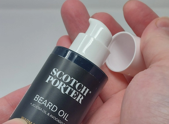 Scotch Porter Beard Oil top cap removed