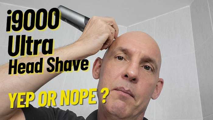 head shaving with Philips i9000 Ultra mens electric shaver