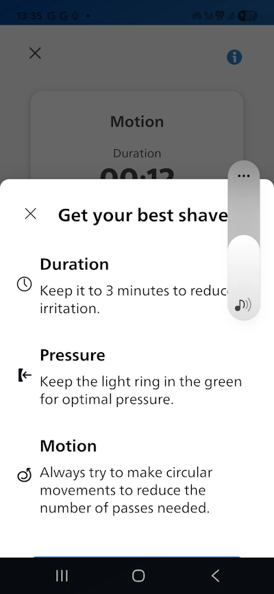 Philips x9000 Groomtribe app screenshot of it in use