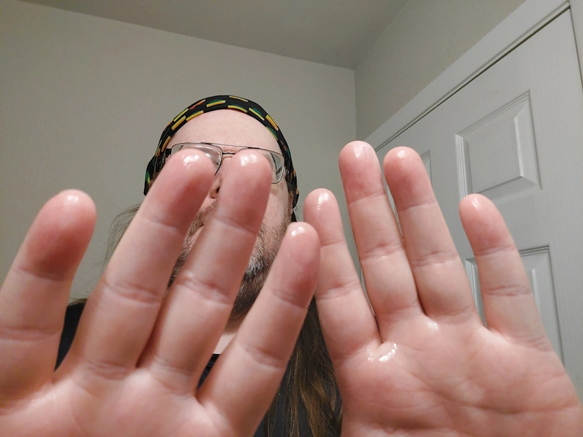 Robert using the Every Man Jack Aged Bourbon Beard Oil Robert using the Every Man Jack Aged Bourbon Beard Oil