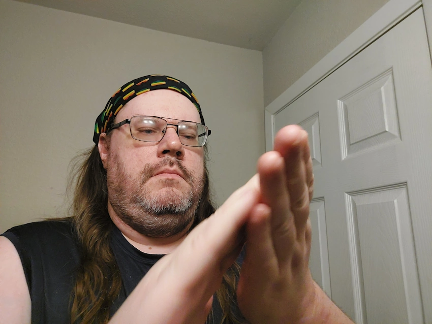 Robert using the Every Man Jack Aged Bourbon Beard Oil Robert using the Every Man Jack Aged Bourbon Beard Oil