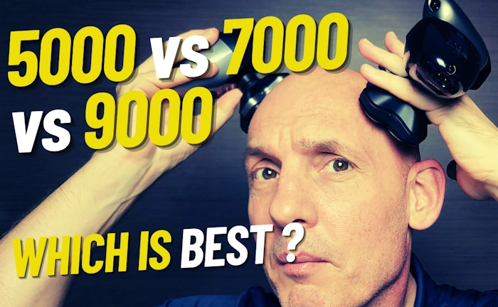 holding the Philips Head Shaver Pro 5000, and 7000 and 9000 series shavers